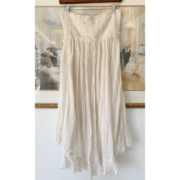 Free People Cotton Gauze Smocked Cutout Dress - Picture 4 of 4